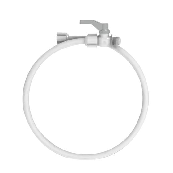 Imagem de Engate Trançado Flexível 40cm Com Registro De Bitola 1/2" Branco Cromado Durín