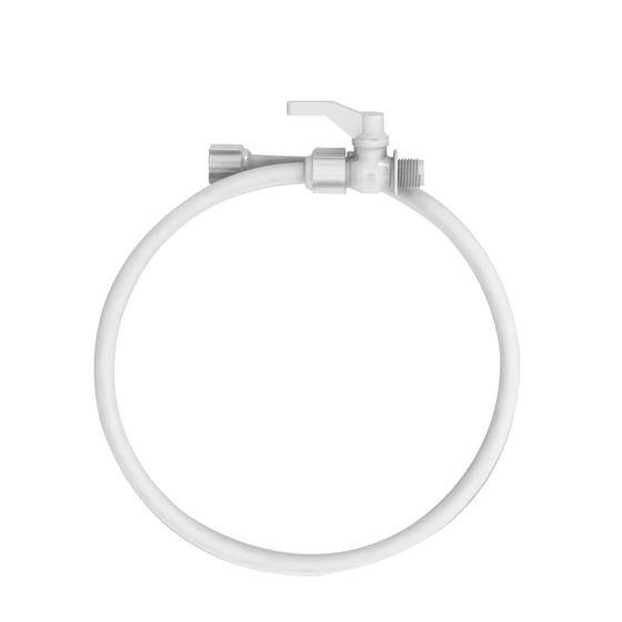 Imagem de Engate Trançado Flexível 50cm Com Registro De Bitola 1/2" Branco Durín