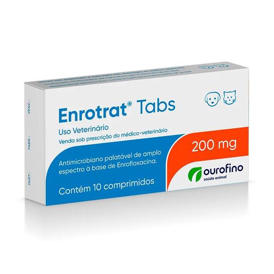 Imagem de Enrotrat Tabs Ourofino 200mg C 10 Comprimidos