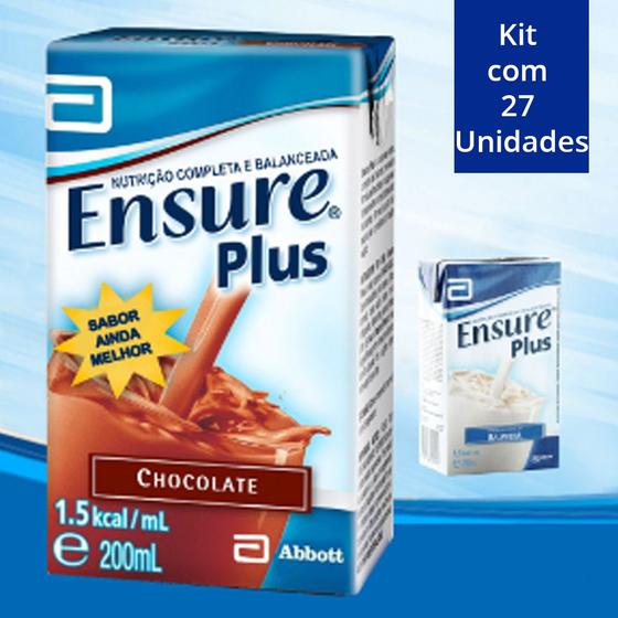Imagem de Ensure Plus HN 200ml Kit C/ 27 uni Chocolate Abbott