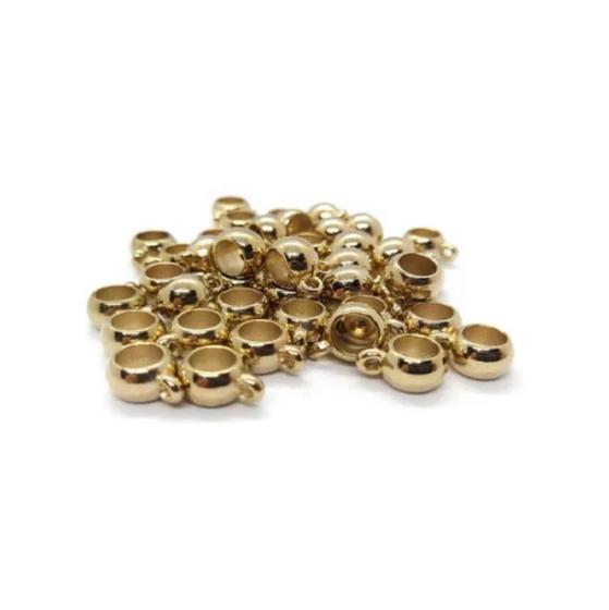 Imagem de Entremeio Canequinha ABS p/ Bijuteria Extensor Pingente Pulseira 5mm Abertura P/fio-20 Unid Dourada