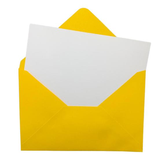 Imagem de Envelope Bico Amarelo 120g 10,5x15,5Cm + Cartão Branco 20 Un