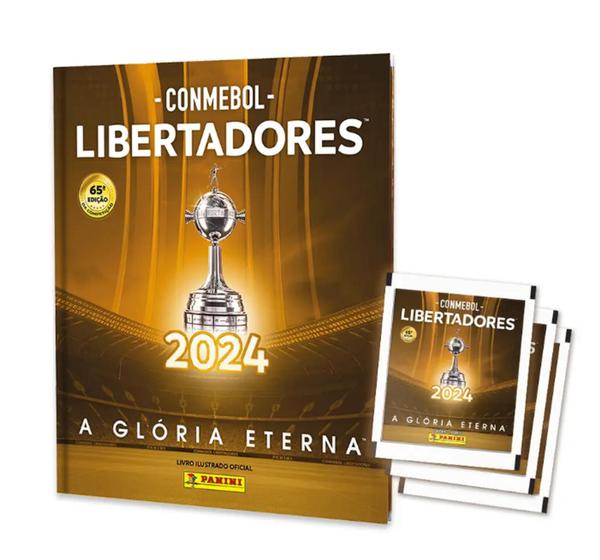 Imagem de Envelope Conmebol Libertadores 2024 Panini, 5 Envelopes = 25 Cromos + Album Capa Cartão