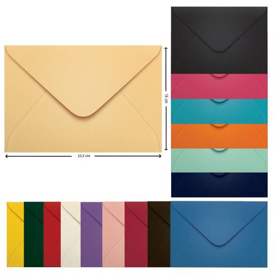 Imagem de Envelope Convite Colorido 16 x 23,5 cm Scrity 100 Unidades