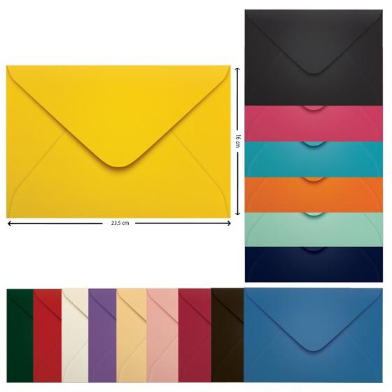 Imagem de Envelope Convite Colorido 16 x 23,5 cm Scrity 100 Unidades