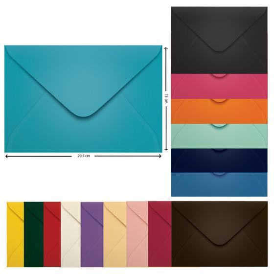 Imagem de Envelope Convite Colorido 16 x 23,5 cm Scrity 100 Unidades