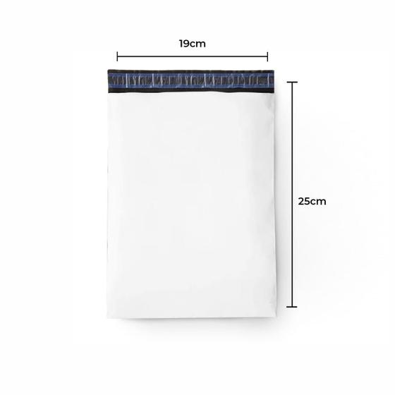 Imagem de Envelope Plástico Branco 19x25 Coex 100 Un - Auto Adesivo