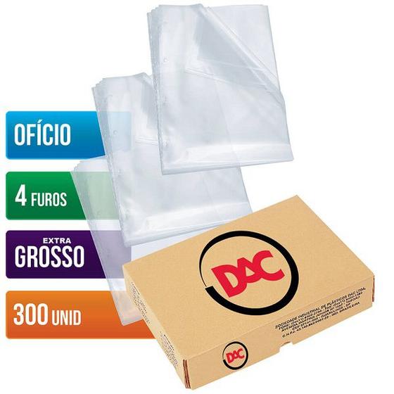 Imagem de Envelope Plastico DAC Oficio Espessura Grossa 4 Furos 400 UNID