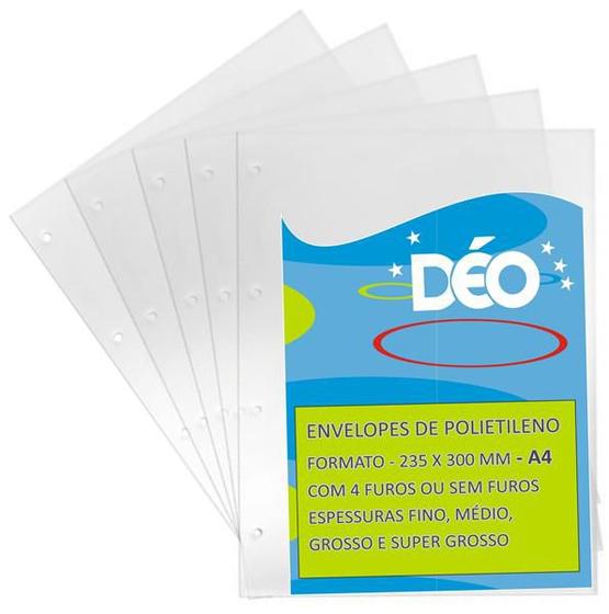Imagem de Envelope Plastico fino A4 com 4 furos -50 unidades