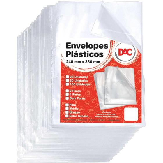 Imagem de Envelope Plastico Oficio 4FUROS Grosso 0,15MM (7897237350762)