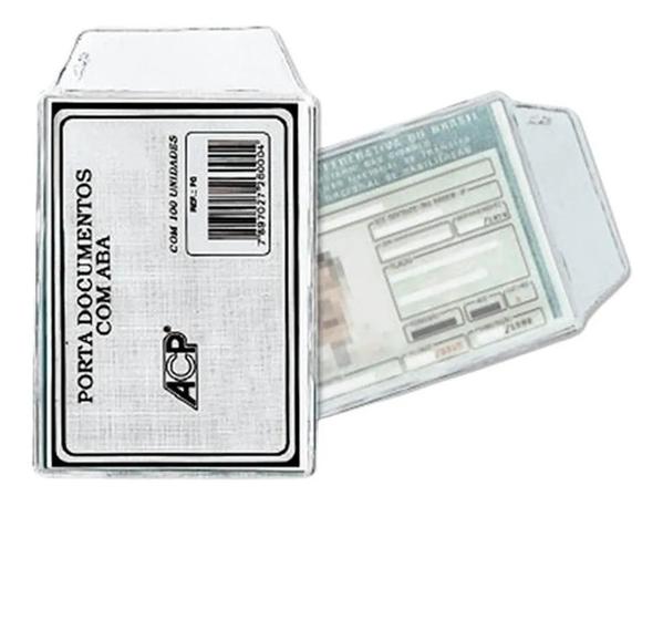Imagem de Envelope Porta Documento Plástico Com Aba 65x90mm 50 Un.
