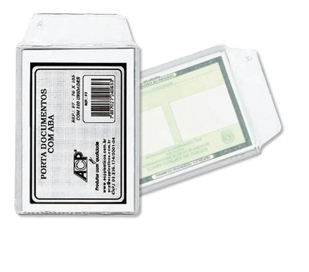 Imagem de Envelope Porta Documento Plástico Com Aba 70x105mm 50 Un.