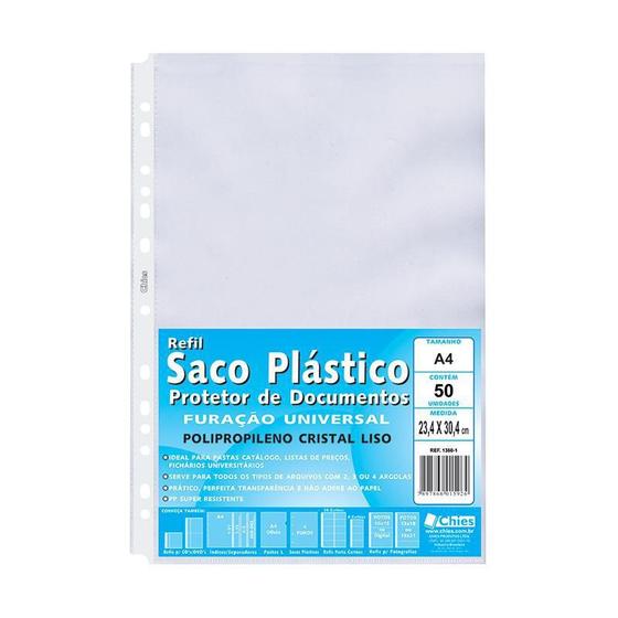 Imagem de Envelope saco plástico A4 1360 50 unid Chies
