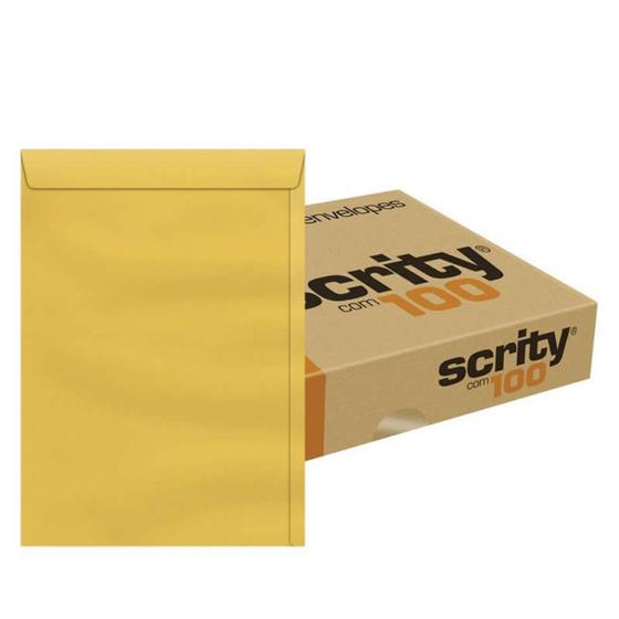 Imagem de Envelope Scrity Saco Ouro 176X250mm 80G 100 Un.