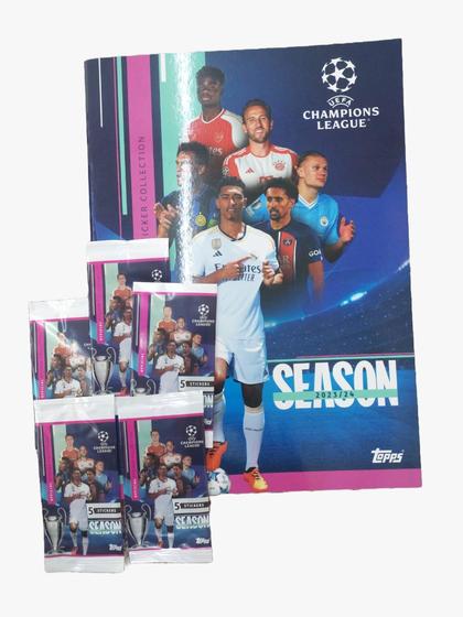 Imagem de Envelope Uefa Champions League 2023/2024, 5 Envelopes = 25 Cromos + Album Capa Cartão