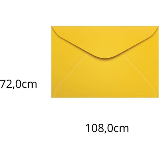 Imagem de Envelope Visita Colorido 72X108MM Amarelo 80G Pacote com 100 Unidades