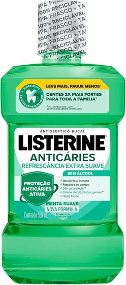 Imagem de Enxaguante Antisséptico Bucal Listerine Anticáries Zero Álcool 500ml