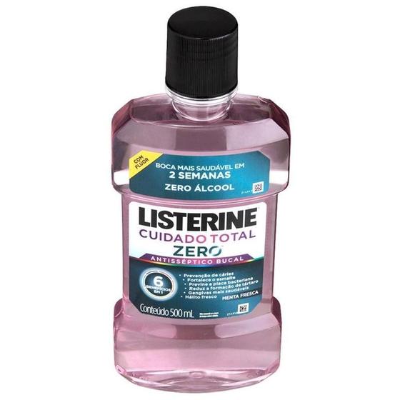 Imagem de Enxaguante Bucal Antisséptico Listerine Total Zero 500Ml