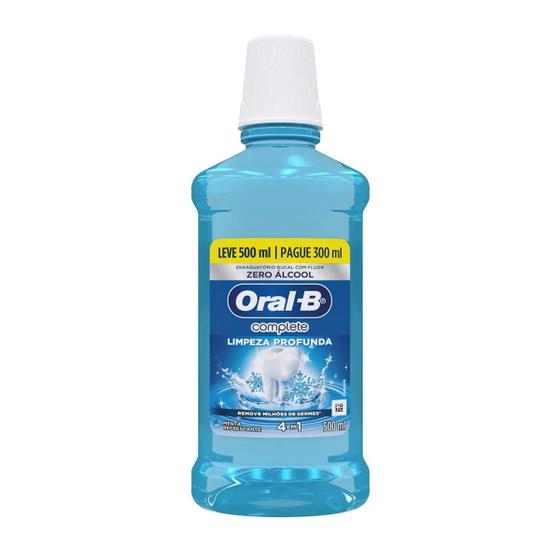 Imagem de Enxaguante Bucal Antisséptico Oral-B 4 Em 1 Complete Limpeza Profunda Menta Refrescante 500ml Oral-B