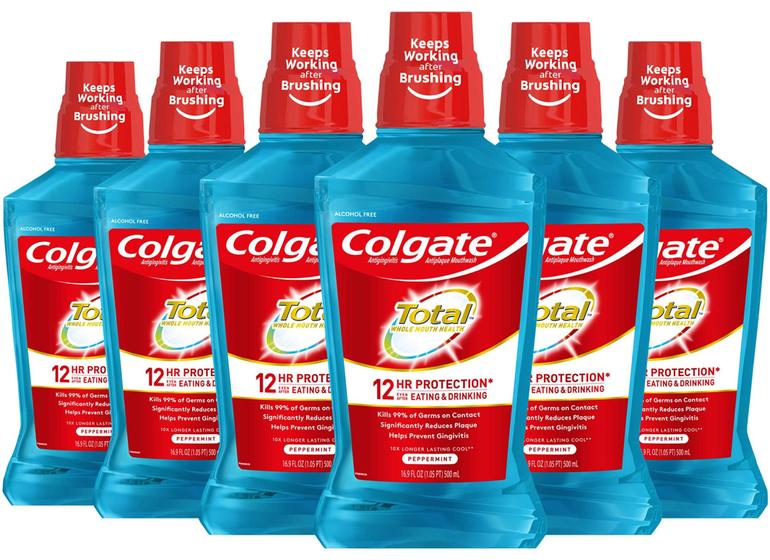 Imagem de Enxaguante Bucal Colgate Total Pro-Shield sem Álcool - Pacote com 6 (500ml cada)