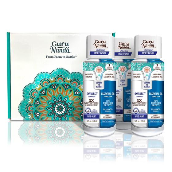 Imagem de Enxaguante bucal GuruNanda Dual Barrel Oxyburst Whitening 600 ml