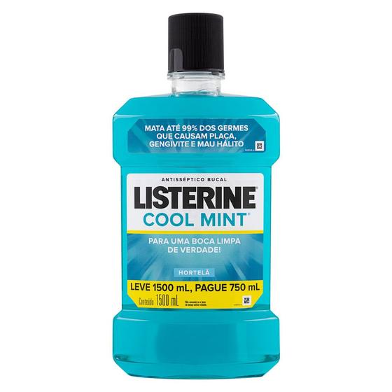 Enxaguante Bucal Listerine Cool Mint Hortelã Leve 1500ml Pague 750ml Menor preço em Enxaguante Bucal Listerine Cool Mint Hortelã Leve 1500ml Pague 750ml