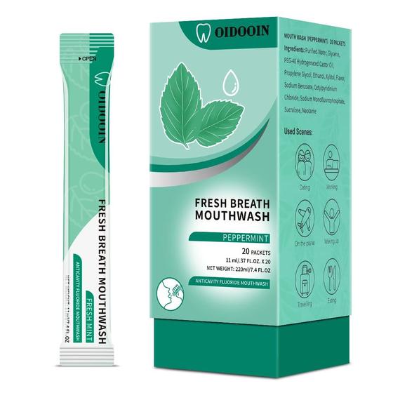 Imagem de Enxaguante bucal Oidooin Travel Size Fresh Breath, 20 ml, pacote com 20