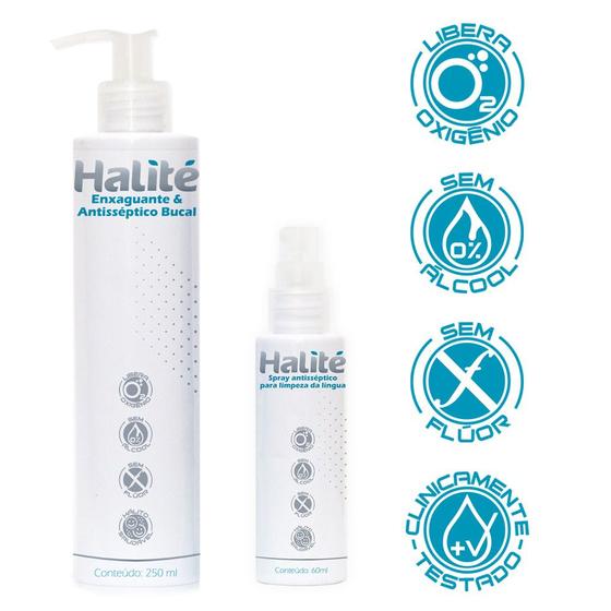 Enxaguante Bucal + Spray para Mau Hálito Halité - Antisséptico ...
