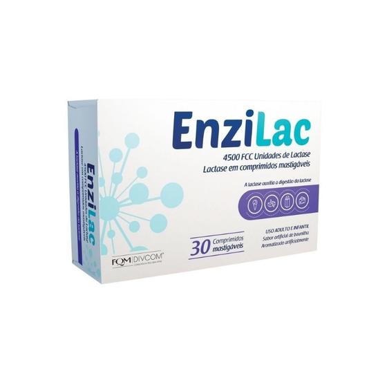 Imagem de Enzilac 4.500 FCC 30 Comprimidos - Enzima Lactase em Comprimidos Mastigáveis