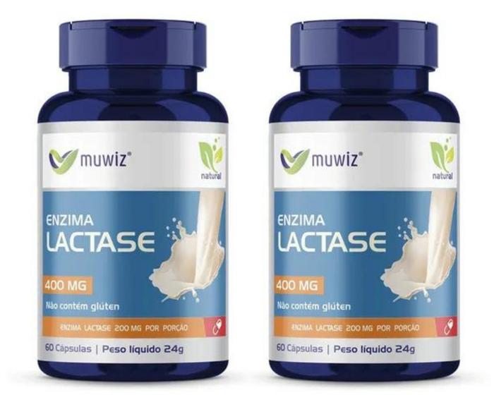 Imagem de Enzima Lactase 120 Cápsulas 400mg / 2 Potes - Muwiz