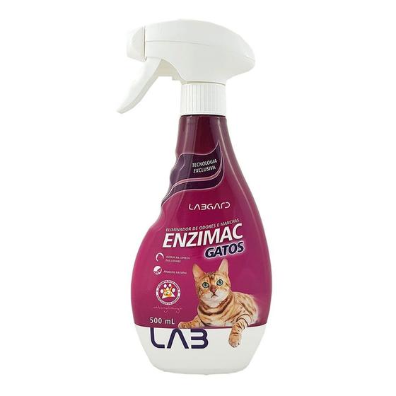 Enzimac Spray Gatos 500ml Labgard Eliminador Odores e manchas ...