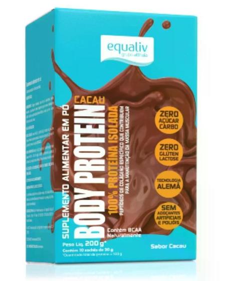 Imagem de Equaliv Body Protein Cacau Sachês 20g - Colágeno Hidrolisado