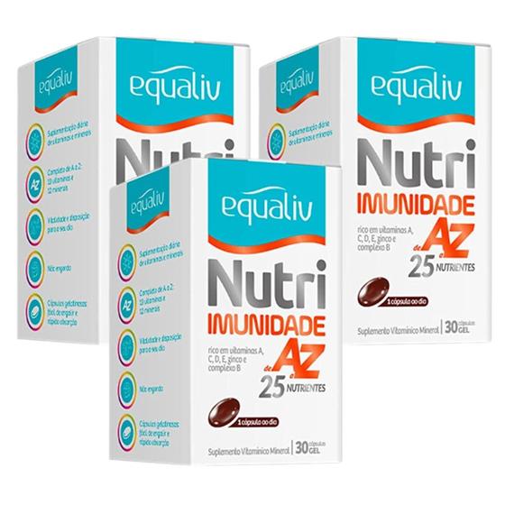 Imagem de Equaliv Nutri Imunidade A a Z 30 cápulas KIT C/3 unidades