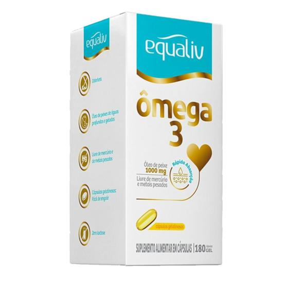 Equaliv Ômega 3 C/180 Óleo de Peixe 1000mg Rápida Absorção Menor preço em Equaliv Ômega 3 C/180 Óleo de Peixe 1000mg Rápida Absorção