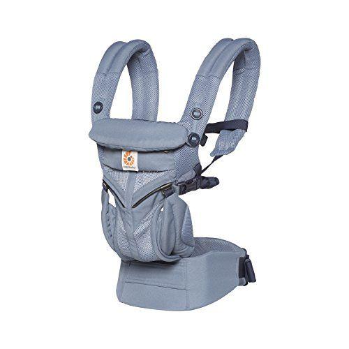 Imagem de Ergobaby Omni 360 All-Position Baby Carrier para recém-nascido para criança com suporte lombar e malha de ar frio (7-45 lb), Oxford Blue