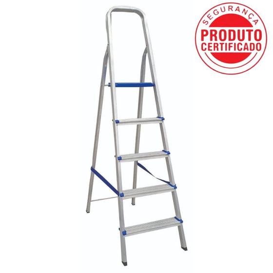 Escada Alumínio Doméstica Residencial 05 Degraus Real é boa?
