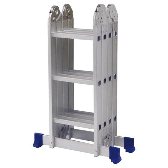 Imagem de Escada Articulada 4x3 com Plataforma em Alumínio Mor