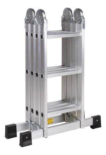 Imagem de Escada Articulada Multifuncional de Alumínio 4x3 12 Degraus
