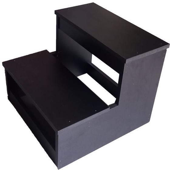 Escada Auxiliar 2 Degraus MDF - Preto Menor preço em Escada Auxiliar 2 Degraus MDF - Preto