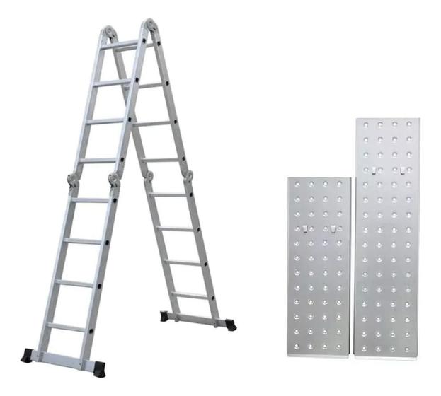 Imagem de Escada De Aluminio Articulada 4x4 16 Degraus 4,32M C/plataforma
