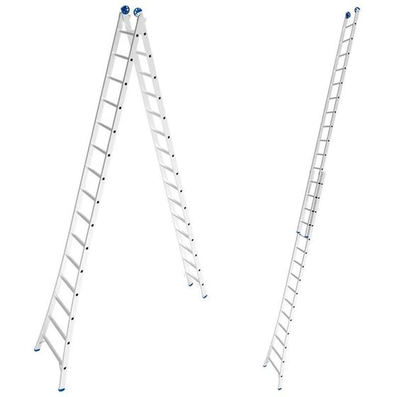 Escada de Alumínio Extensiva 2 x 15 Degraus 4,49 x 7,57 Metros MOR Menor preço em Escada de Alumínio Extensiva 2 x 15 Degraus 4,49 x 7,57 Metros MOR