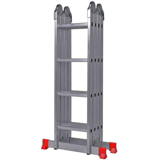 Imagem de Escada De Alumínio Extensiva 8 em 1 Multifuncional Articulada 6 Degraus 4x4 Worker