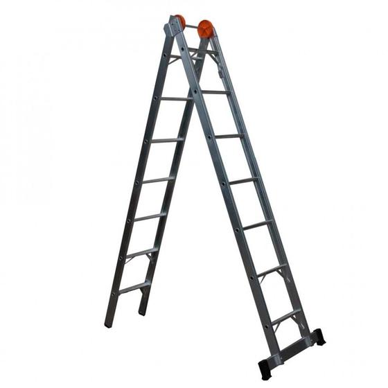 Escada de alumínio extensível 2 x 7 degraus 2,65 x 3,85 m 3 em 1 - Agata Menor preço em Escada de alumínio extensível 2 x 7 degraus 2,65 x 3,85 m 3 em 1 - Agata