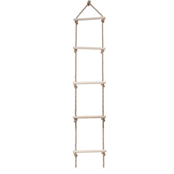 Imagem de Escada de corda com 6 degraus de madeira para crianças