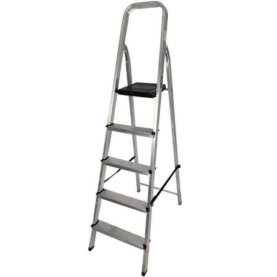 Imagem de Escada Doméstica 5 Degraus em Alumínio Até 120 KG EVE1025 EVALD