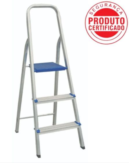 Escada Doméstica De Alumínio 3 Degraus 120kg Real Escadas é ruim? Escada Doméstica De Alumínio 3 Degraus 120kg Real Escadas é boa?