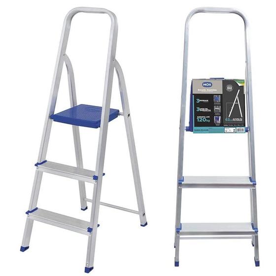 escada domestica dobrável 3 degraus pés antiderrapante - mor Menor preço em escada domestica dobrável 3 degraus pés antiderrapante - mor