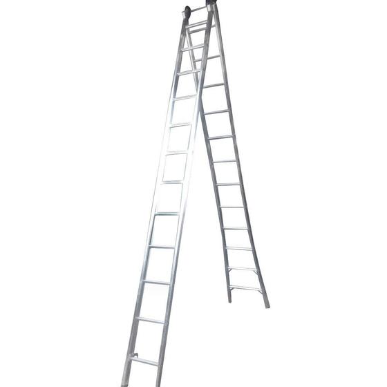 Escada Extensiva 4 em 1 2 x 12 Degraus em Alumínio Menor preço em Escada Extensiva 4 em 1 2 x 12 Degraus em Alumínio