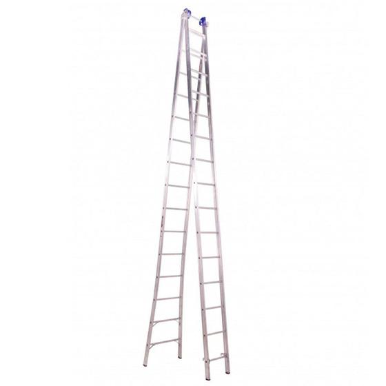 Escada Extensiva 4 em 1 2 x 15 Degraus em Alumínio - REAL ESCADAS-EX15 Menor preço em Escada Extensiva 4 em 1 2 x 15 Degraus em Alumínio - REAL ESCADAS-EX15