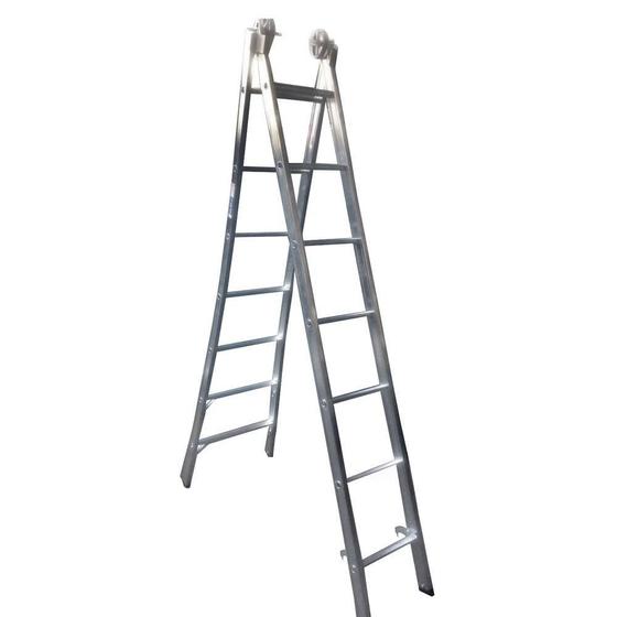 Escada Extensiva 4 em 1 2 x 7 Degraus em Alumínio Menor preço em Escada Extensiva 4 em 1 2 x 7 Degraus em Alumínio